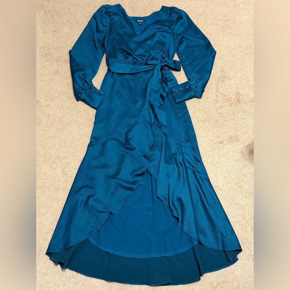 Express Elegant Teal High Low Dress